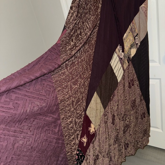 Bohemian Donna Jessica Merlot Patchwork Maxi Tank Dress Size 2 - Picture 2 of 14